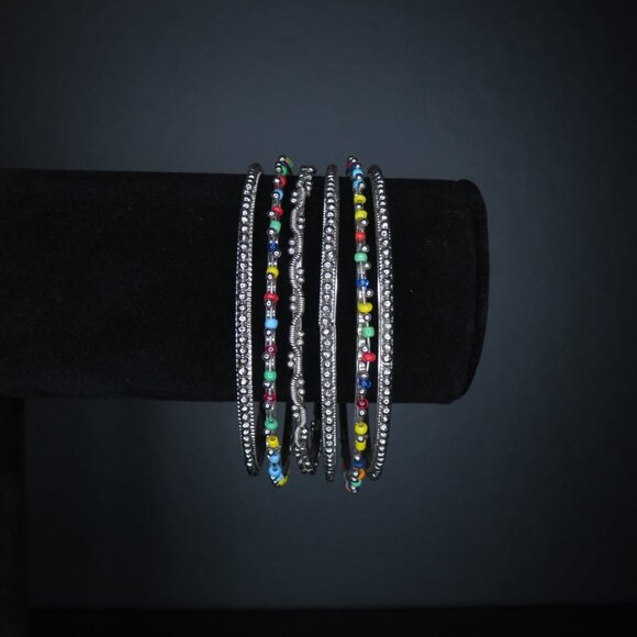 Multicolored Beaded Bangles - Picture 8 of 8